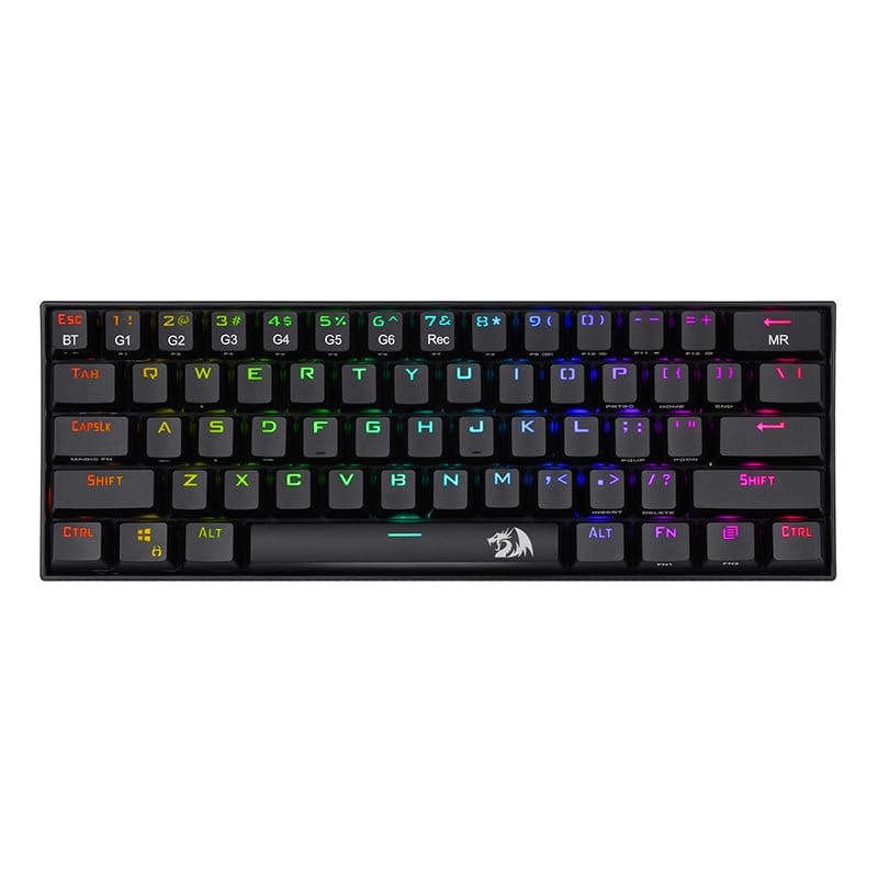 DRACONIC Mechanical 61 Key|Bluetooth 5.0|RGB 9 Colour Modes|Rechargable Battery|Type-C Charging Cable Gaming Keyboard - Black