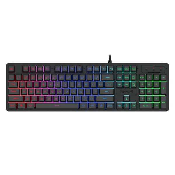 K521 Upgrade Rainbow LED 104-Key Membrane Gaming Keyboard