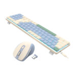 BS8772 Wireless Keyboard and Mouse Combo - Cream/Blue - Image 4