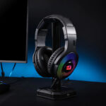 Over-Ear PANDORA USB (Power Only)|Aux (Mic and Headset) RGB Gaming Headset - Black - Image 4