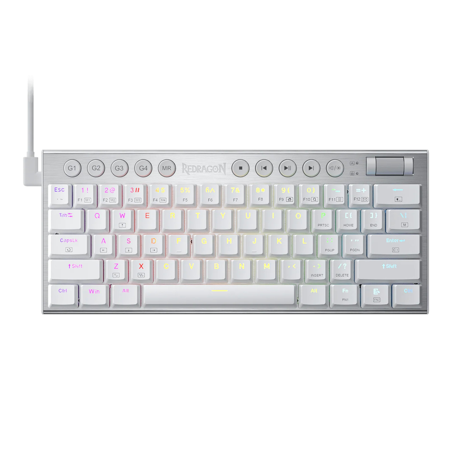 RD-K632W-RGB_Redragon-K632-HORUS-Mini-60-RGB-Wired-Gaming-Keyboard-–-White_wr_01a K632 HORUS Mini 60% RGB Wired Gaming Keyboard – White - Image 1