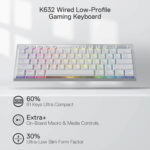 K632 HORUS Mini 60% RGB Wired Gaming Keyboard – White - Image 3