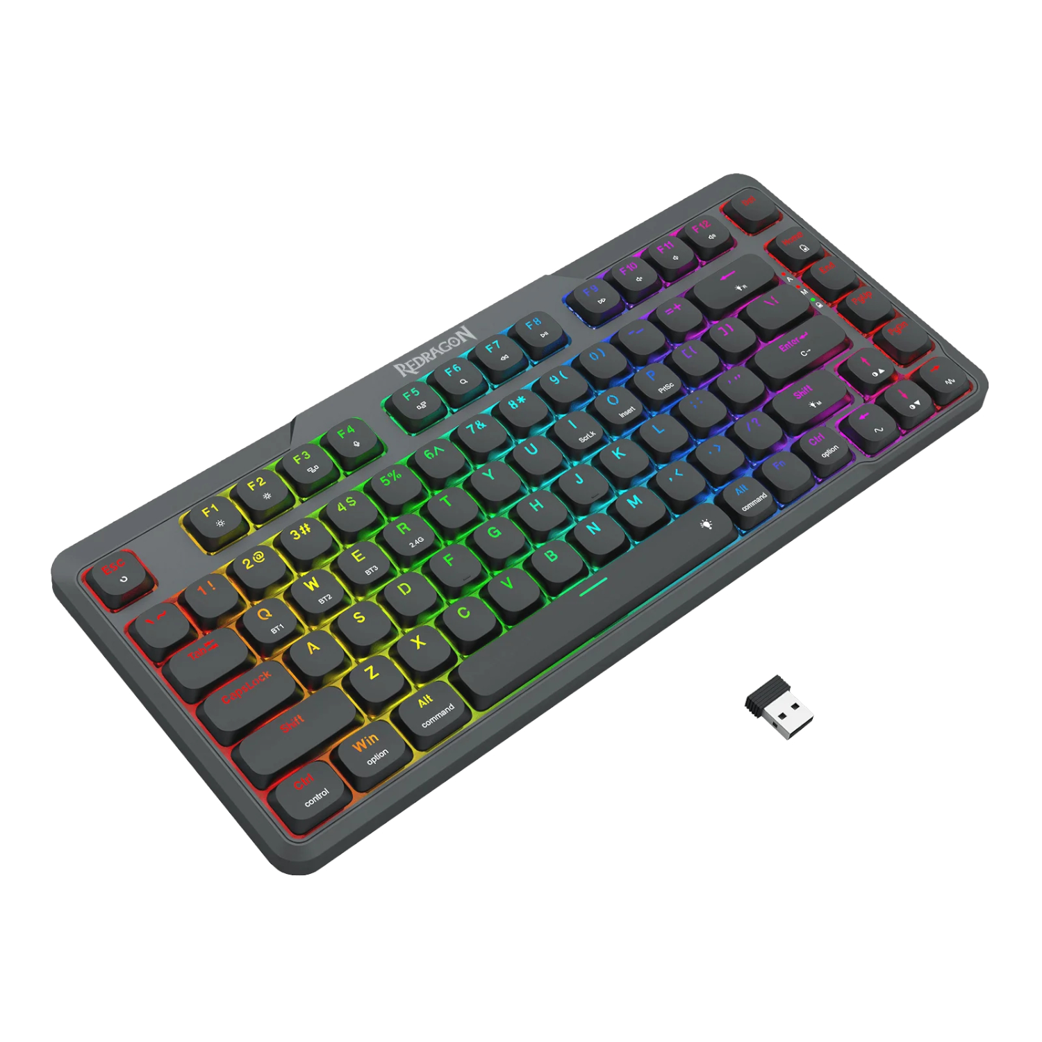 RD-K706RGB-PRO_REDRAGON-KB-MECH-AETHER-PRO-RGB-BK_wr_03 AETHER K706 PRO Wireless Mechanical Keyboard (75% Layout, Tri-Mode, Gasket Mount, Low-Profile Red Switches) - Image 1