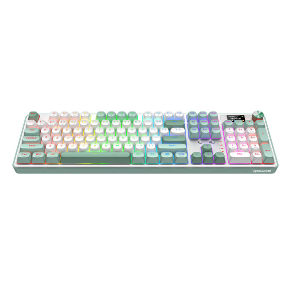 WYVERN K761 Pro Full-size RGB Wireless Mechanical Gaming Keyboard - White/Green