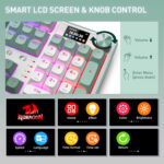 WYVERN K761 Pro Full-size RGB Wireless Mechanical Gaming Keyboard - White/Green - Image 8