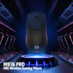 M916 PRO 4K 3-Mode Wireless Gaming Mouse - Black - Image 3