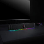 2.0 Sound Bar ADIEMUS 2 x 3W RGB USB|Aux PC Gaming Speaker - Black - Image 6