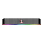 2.0 Sound Bar ADIEMUS 2 x 3W RGB USB|Aux PC Gaming Speaker - Black - Image 2