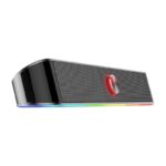 2.0 Sound Bar ADIEMUS 2 x 3W RGB USB|Aux PC Gaming Speaker - Black - Image 4
