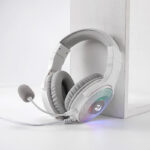 Over-Ear PANDORA USB (Power Only)|Aux (Mic and Headset) RGB Gaming Headset - White - Image 6
