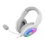 Over-Ear PANDORA USB (Power Only)|Aux (Mic and Headset) RGB Gaming Headset - White - Image 3