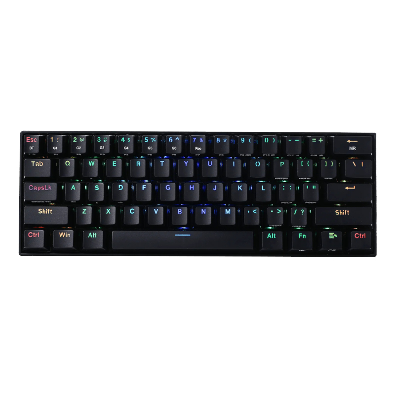 RD-K530RGB-PRO_wr_01 DRACONIC PRO Mechanical 61 Key|Bluetooth 5.0|RGB 9 Colour Modes|Rechargable Battery|Type-C Charging Cable Gaming Keyboard - Black - Image 1