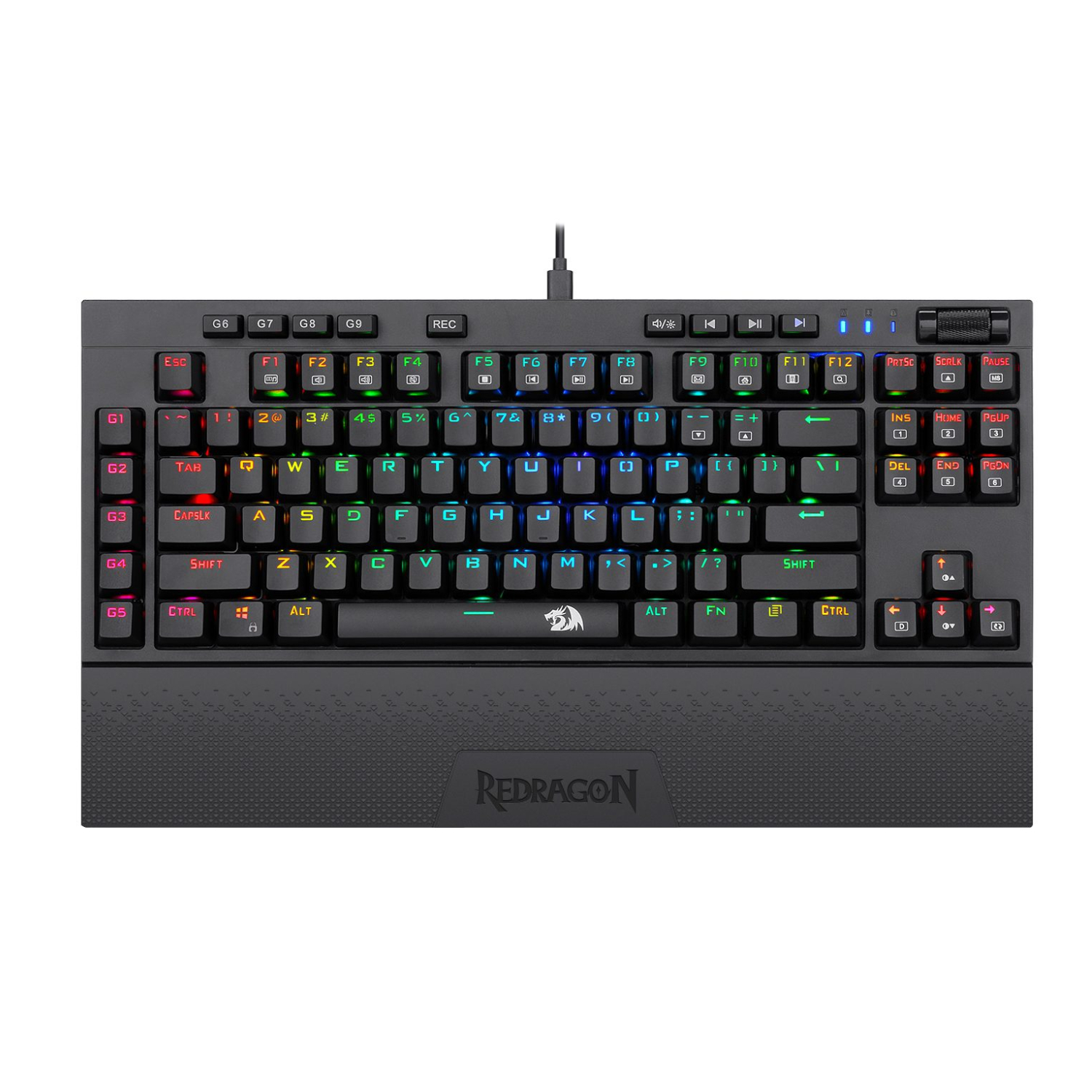 RD-K588RGB_Redragon-K588-RGB-Pro-BROADSWORD-TKL-Mechanical-Wired-Gaming-Keyboard-Black_wr_01a K588 RGB Pro BROADSWORD TKL Mechanical Wired Gaming Keyboard - Black - Image 1