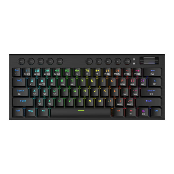 Horus Mini Pro 61Key Wireless Bluetooth Red Switch RGB Low Profile Gaming Mechanical Keyboard - Black