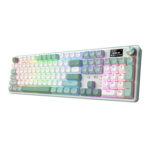 WYVERN K761 Pro Full-size RGB Wireless Mechanical Gaming Keyboard - White/Green - Image 5