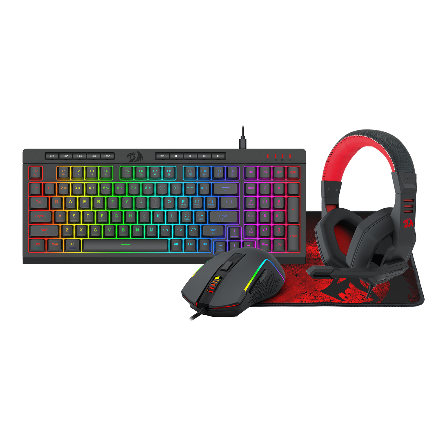 RD-S149_Redragon-4-in-1-Keyboard_Mouse_Mousepad_Headset-Gaming-Combo_wr_01a 4-in-1 Keyboard | Mouse | Mousepad | Headset Gaming Combo - Image 1