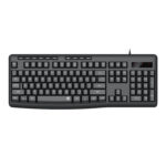 BK-7366 Full-size Ergonomic Membrane Office Keyboard - Black
