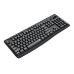 BK-7367 Full-size Ergonomic Wireless Membrane Office Keyboard - Black - Image 2