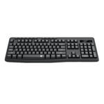 BK-7367 Full-size Ergonomic Wireless Membrane Office Keyboard - Black - Image 3