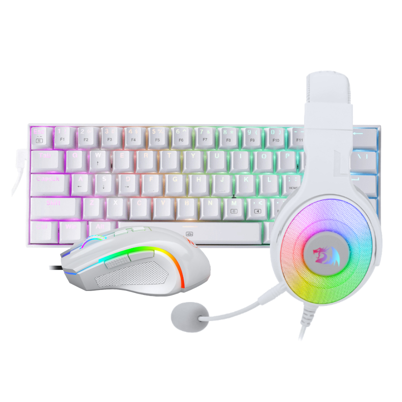 RD-S129W_wr_01 3IN1 MS|HS|KB WIRED COMBO - WHITE - Image 1