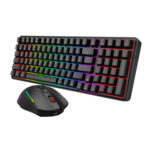 S162 RGB 3-Mode Wireless Mechanical Gaming Keyboard and Mouse Combo - Black - Image 4