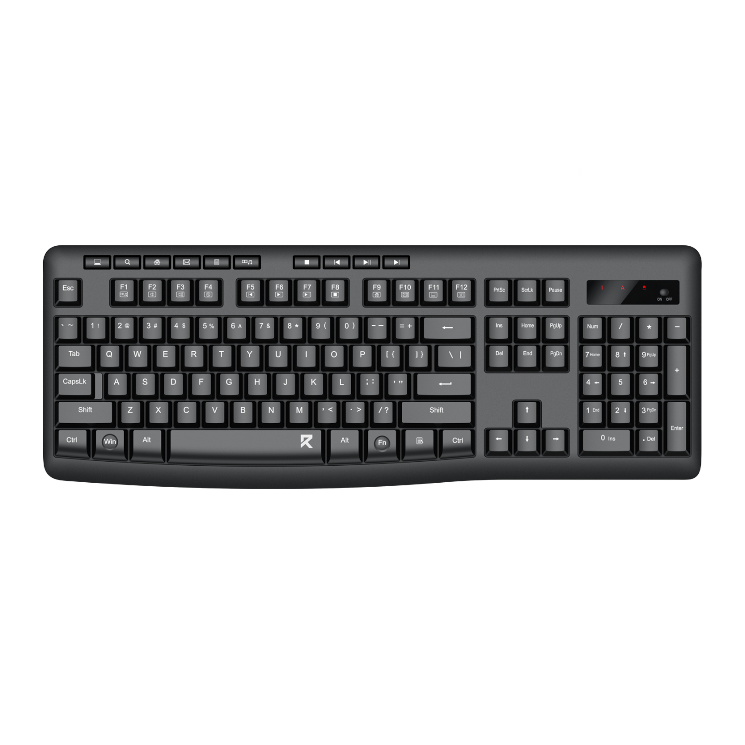 RD-BK-7367_Redragon-BK-7367-Full-size-Ergonomic-Wireless-Membrane-Office-Keyboard-Black_wr_01a BK-7367 Full-size Ergonomic Wireless Membrane Office Keyboard - Black - Image 1