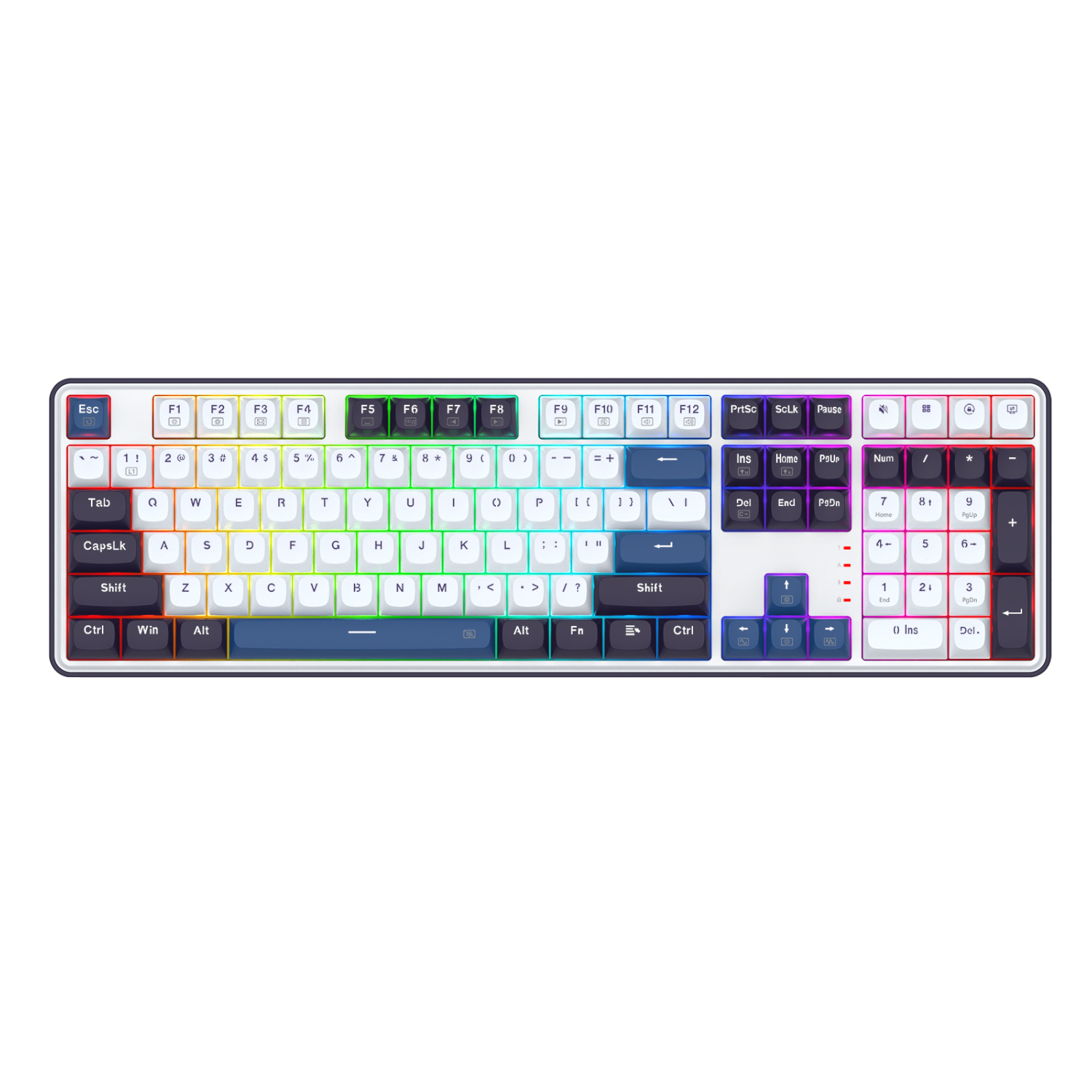 RD-K689WBB-RGB_REDRAGON-KB-MECH-WYVERN-WIRED-RGB-BK_wr_01 K689 WYVERN RGB Wired Mechanical Keyboard - White/Black - Image 1