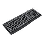 BK-7366 Full-size Ergonomic Membrane Office Keyboard - Black - Image 2