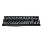 BK-7366 Full-size Ergonomic Membrane Office Keyboard - Black - Image 3