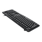 BK-7366 Full-size Ergonomic Membrane Office Keyboard - Black - Image 4