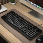 BK-7366 Full-size Ergonomic Membrane Office Keyboard - Black - Image 5