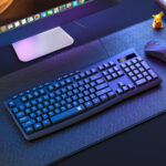 BK-7366 Full-size Ergonomic Membrane Office Keyboard - Black - Image 6