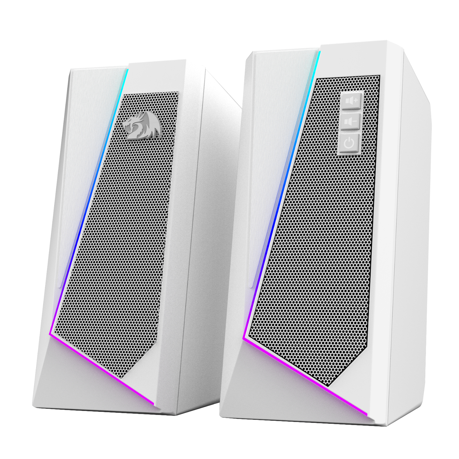 RD-GS520W_Redragon-GS20W-ANVIL-3W-2.0-RGB-Stereo-Desktop-PC-Speakers-White_wr_03a GS20W ANVIL 3W 2.0 RGB Stereo Desktop PC Speakers - White - Image 1