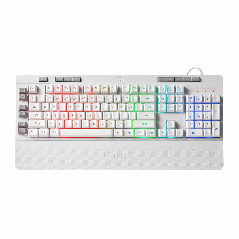RD-K512W-RGB-1_wr_01 SHIVA Membrane Keyboard - White - Image 1