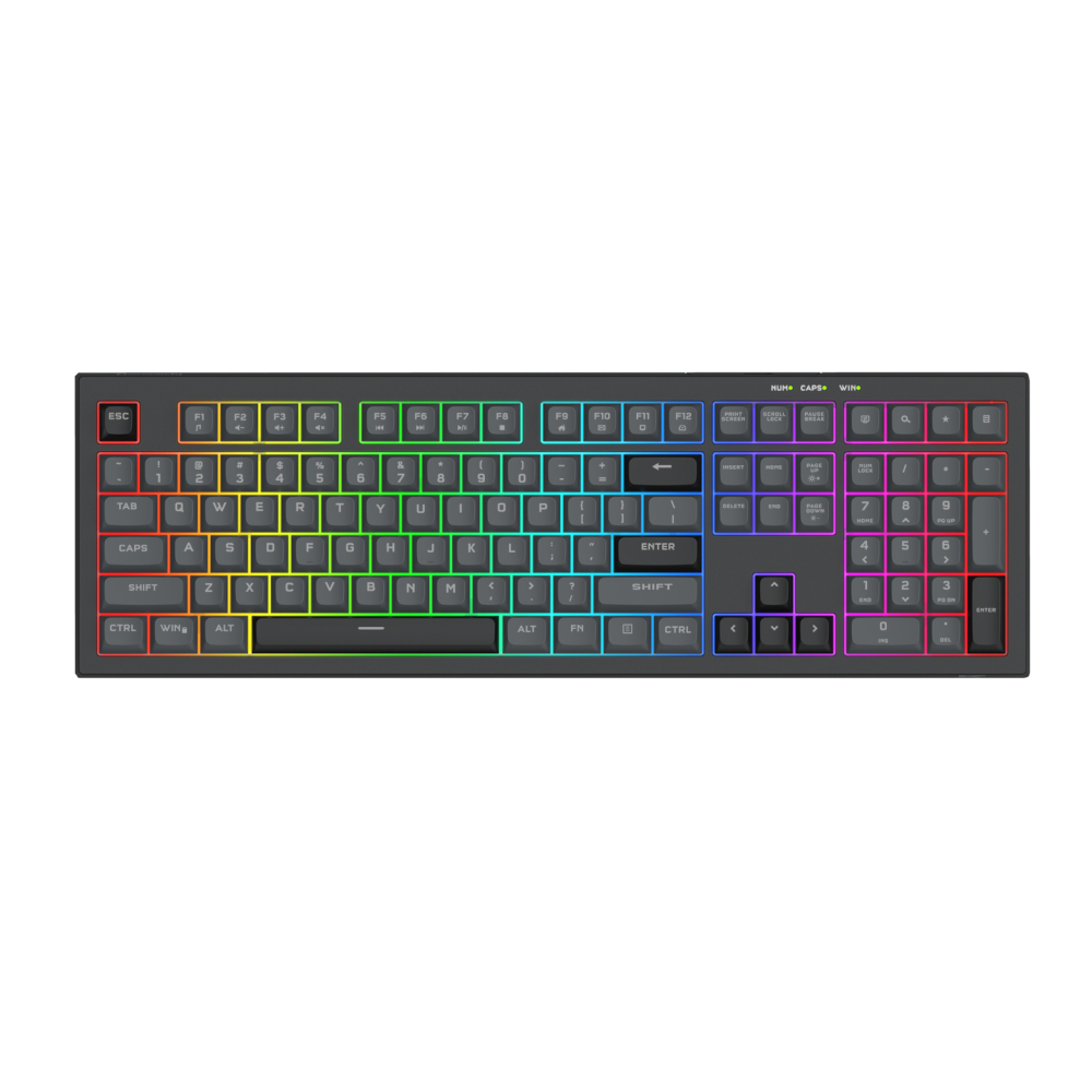 RD-K518-RGB-GB_wr_01 CRUX Membrane Gaming Keyboard - Black - Image 1