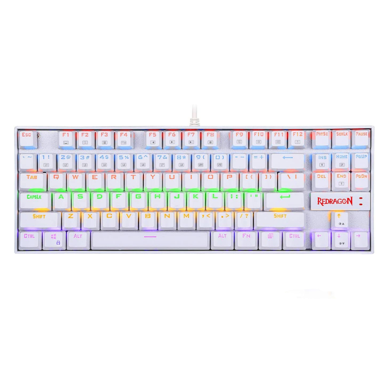 RD-K552W-RGB_wr_01 KUMARA Mechanical 87 Key|RGB Backlit Gaming Keyboard - White - Image 1