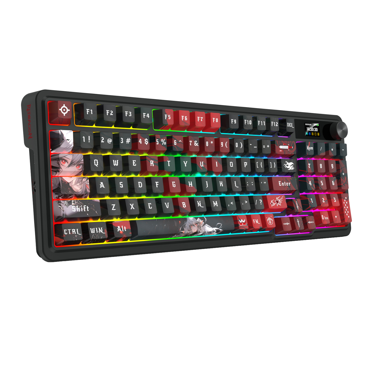 RD-K719AK-RGB-PRO_Redragon-K719AK-ARTEMIS-PRO-RGB-Wireless-LCD-Mechanical-Gaming-Keyboard-Black_wr_01a K719AK ARTEMIS PRO RGB Wireless LCD Mechanical Gaming Keyboard - Image 1
