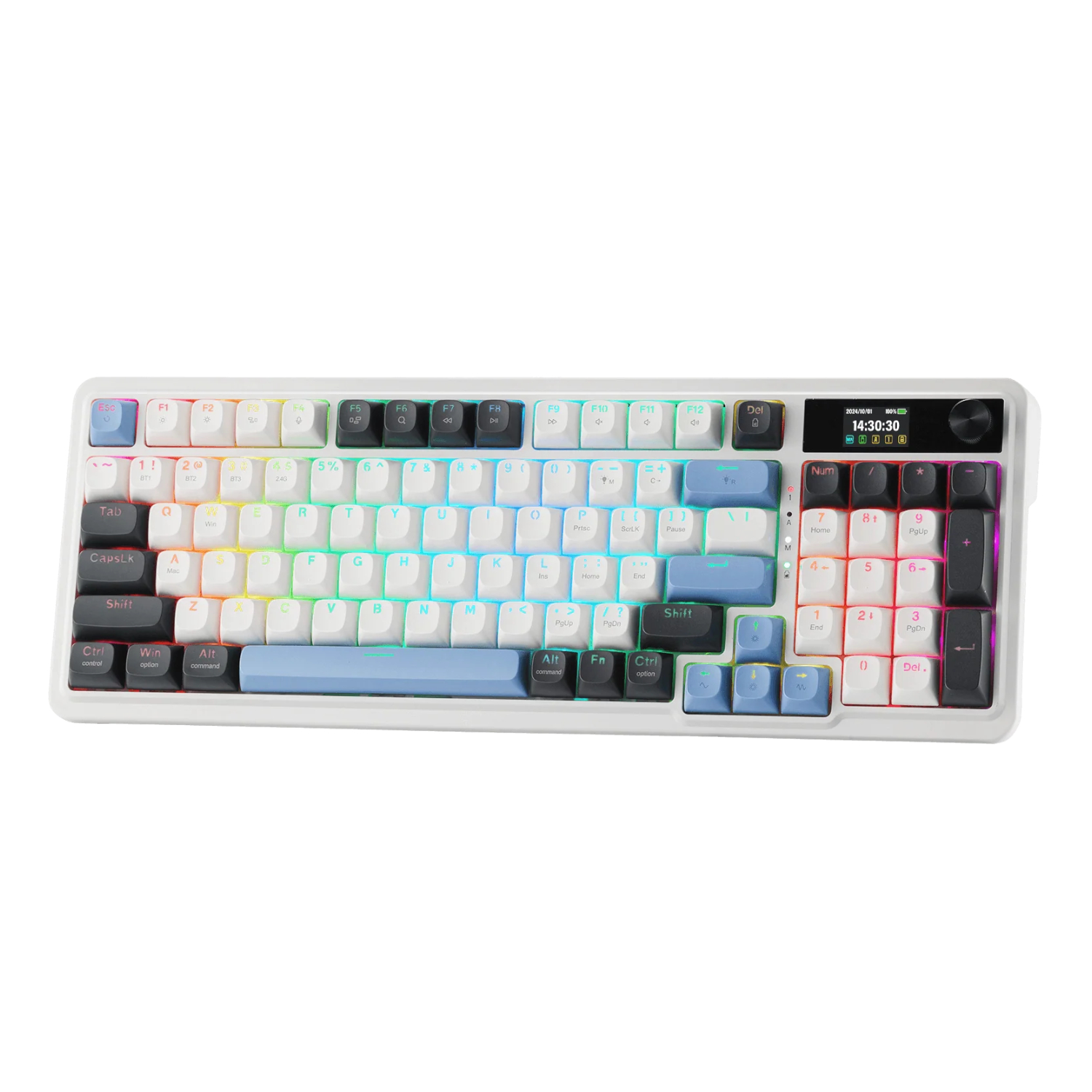 RD-K719WGB-RGB-PRO_Redragon-K719WGB-GALATIN-PRO-Full-sized-RGB-Wireless-Gaming-Keyboard-White_wr_01b K719WGB GALATIN RGB PRO Full sized Wireless Gaming Keyboard - White - Image 1