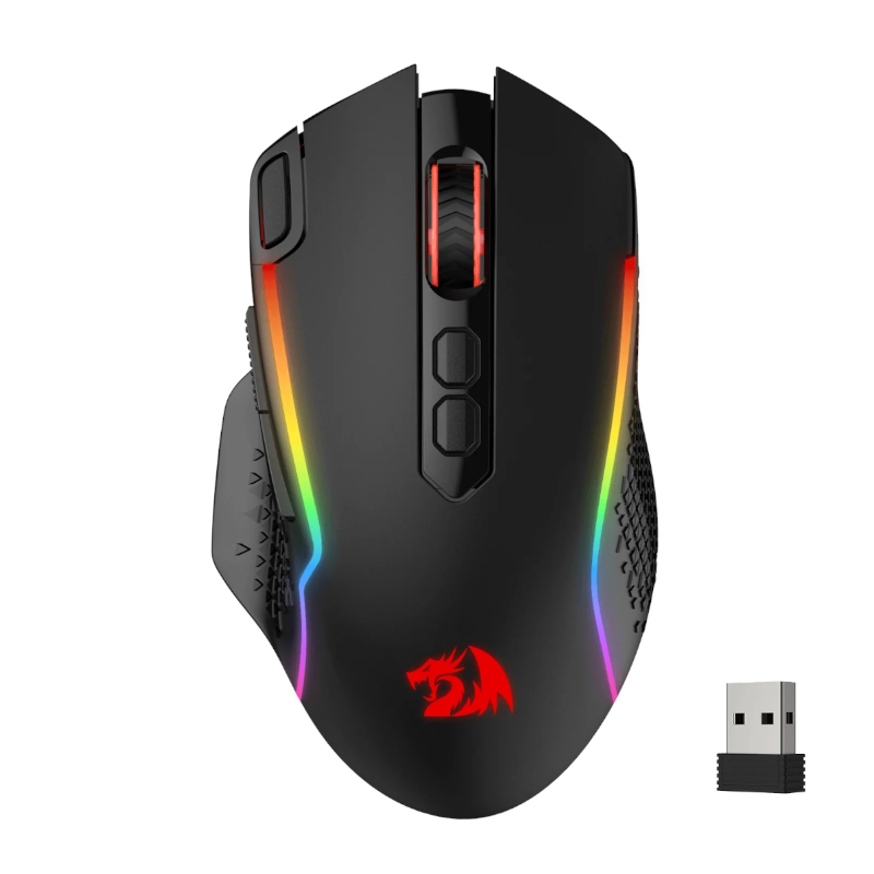 RD-M810RGB-PRO_wr_01 Taipan Pro 10000DPI RGB Wireless Gaming Mouse - Black - Image 1