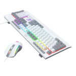 S151 Wired RGB Gaming Keyboard and Mouse Combo - White and Grey - Image 3