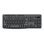 BK-7367 Full-size Ergonomic Wireless Membrane Office Keyboard - Black