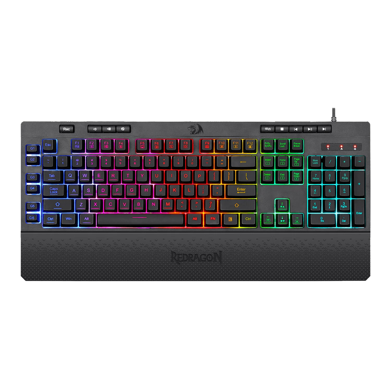 RD-K512RGB-1_Redragon-SHIVA-K512-104-Key-Membrane-RGB-Gaming-Keyboard-–-Black_wr_01a KB MEMB SHIVA BK - Image 1