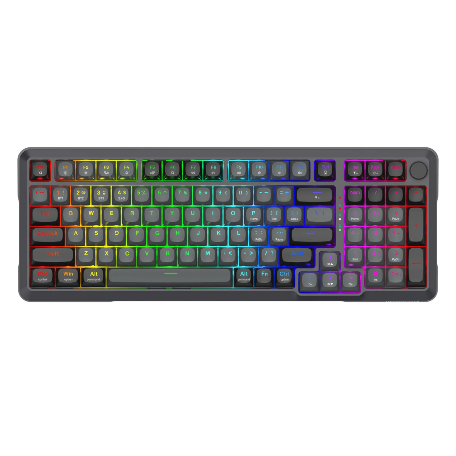 RD-K688GB-RGB-PRO_REDRAGON-KB-MECH-BRAGI-PRO-RGB-BK_wr_01 BREAGI PRO K688 98+1 Gasket Wireless Mechanical Keyboard (Triple Mode, RGB, Hot-Swappable, Cream Linear Switches) - Image 1