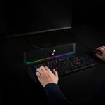 2.0 Sound Bar ADIEMUS 2 x 3W RGB USB|Aux PC Gaming Speaker - Black - Image 7