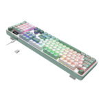WYVERN K761 Pro Full-size RGB Wireless Mechanical Gaming Keyboard - White/Green - Image 4