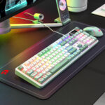 WYVERN K761 Pro Full-size RGB Wireless Mechanical Gaming Keyboard - White/Green - Image 6