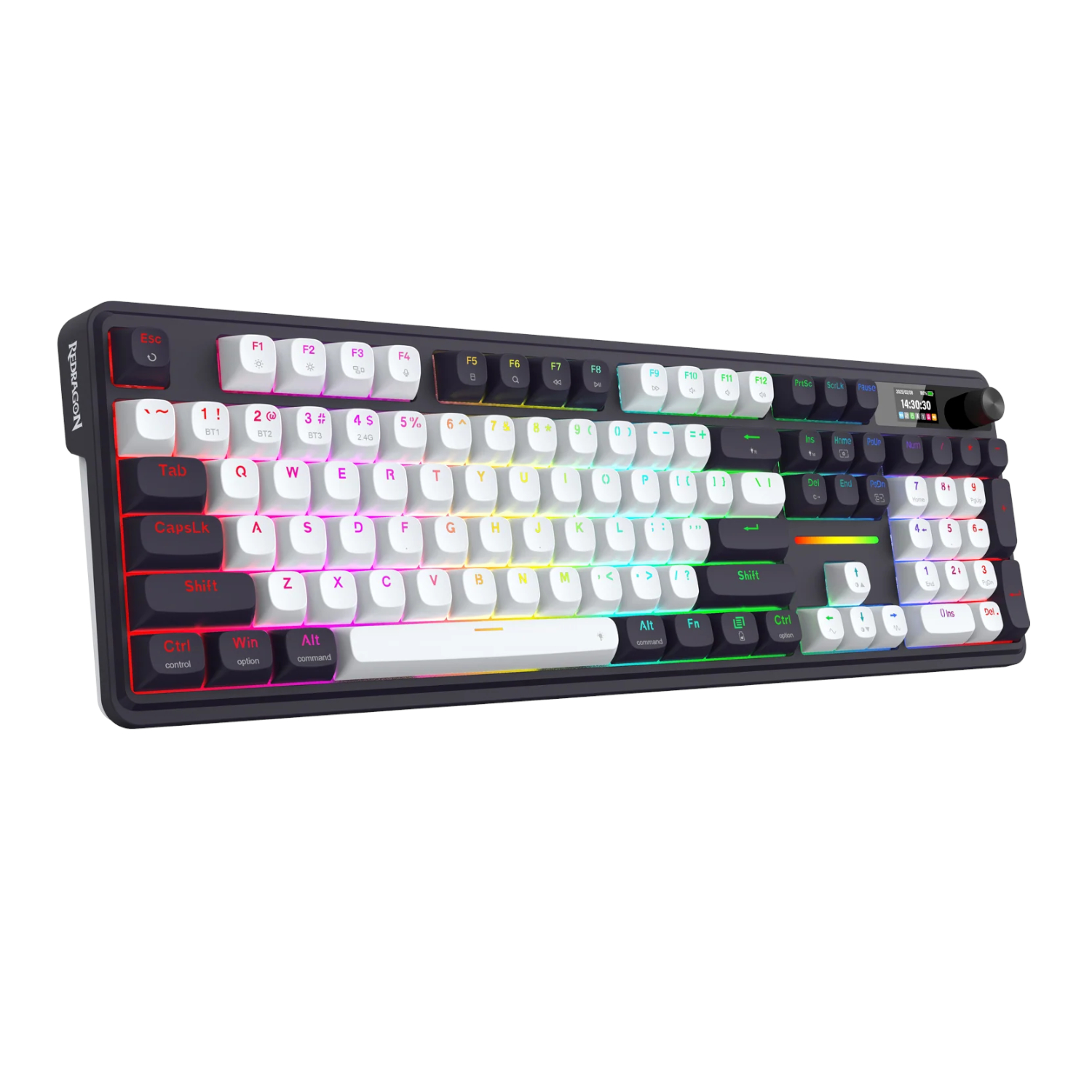RD-K762WB-RGB-PRO_Redragon-K762WB-RGB-PRO-LCD-Full-size-Gasket-Mechanical-Keyboard-Black_wr_01a K762WB-RGB-PRO LCD Full-size Gasket Mechanical Keyboard - Black - Image 1