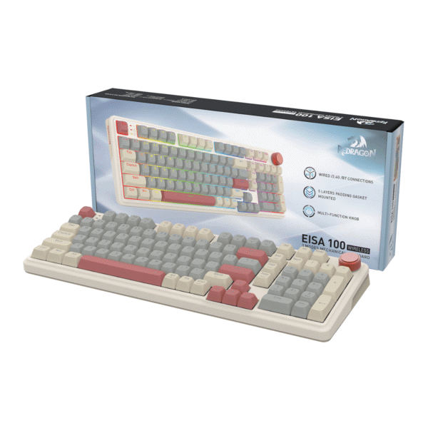 EISA 100 Retro RGB Wireless Mechanical Keyboard - Cream/Grey