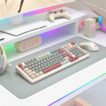 EISA 100 Retro RGB Wireless Mechanical Keyboard - Cream/Grey - Image 7