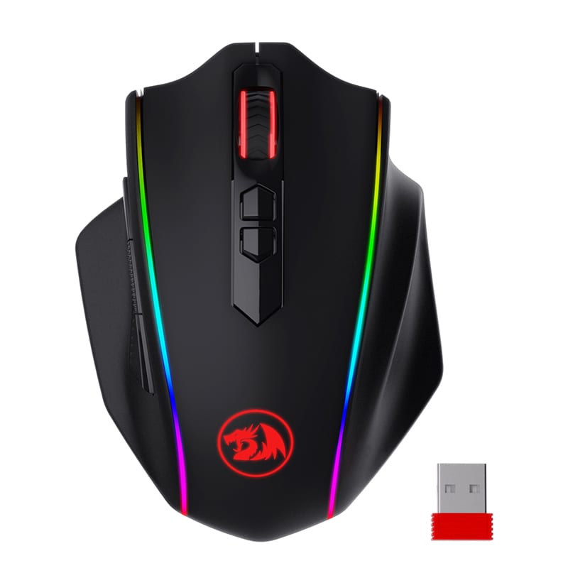 VAMPIRE ELITE Wireless 16000DPI|8 Button|Ergonomic Design|P3335 Optical Sensor|Type-C Cable|RGB Backlit Gaming Mouse - Black